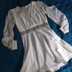 Agaci agaci agaci white v neck dress